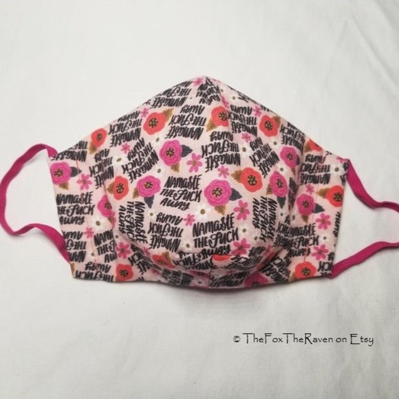 Pretty Flowers and Swears Fitted Face Mask - Picture 4 of 8